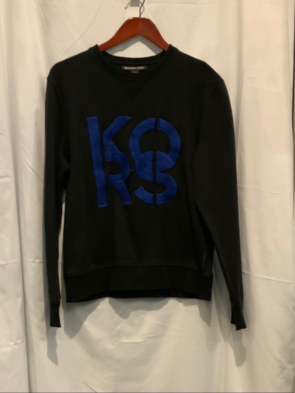 Michael Kors Black Crewneck Sweatshirt with Blue Logo